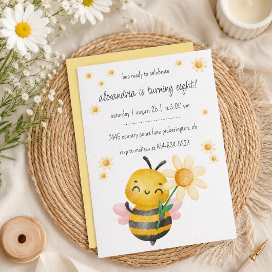 Invitation Joyeux anniversaire Sweet Bee
