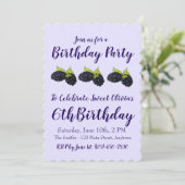 Invitation Joyeux Anniversaire Sweet Summer Blackberries (Debout devant)