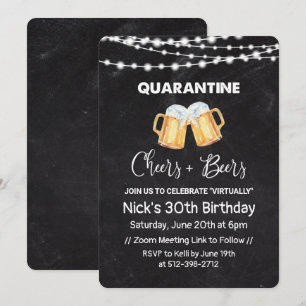 Invitation Joyeux Anniversaire Tableau de Quarantaine Cheers