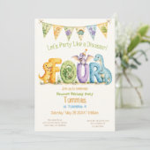 Invitation Joyeux Anniversaire Thème Dinosaure 4 (Debout devant)