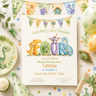 Invitation Joyeux Anniversaire Thème Dinosaure 4