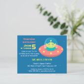 Invitation Joyeux Anniversaire Thème Espace et Alien Mignon (Debout devant)
