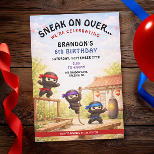 Invitation Joyeux Anniversaire Trois Ninjas en Formation Dess