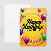Invitation Joyeux Anniversaire Vibrant (Devant / Derrière)