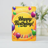 Invitation Joyeux Anniversaire Vibrant (Debout devant)