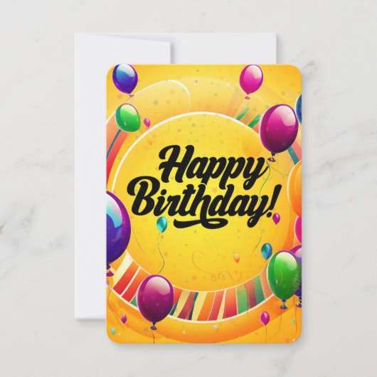 Invitation Joyeux Anniversaire Vibrant (Devant)