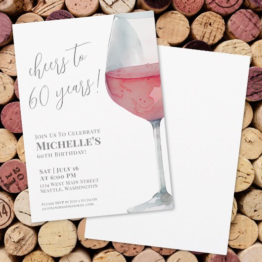Invitation Joyeux Anniversaire Vin 60 Ans Fête