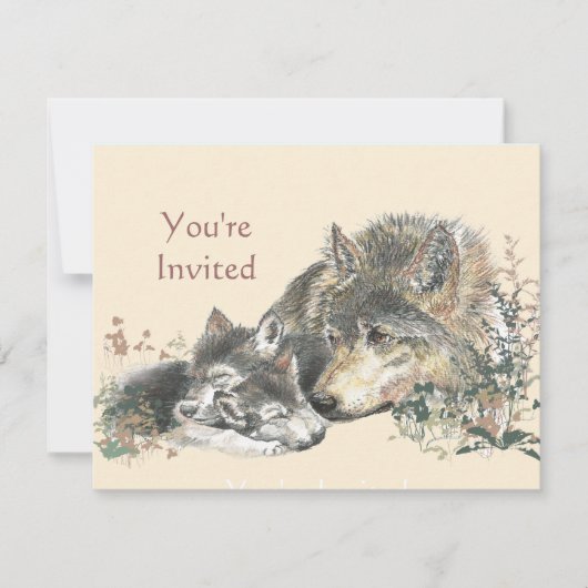 Invitation Joyeux Anniversaire Wolf & Animaux d'enfants (Devant)