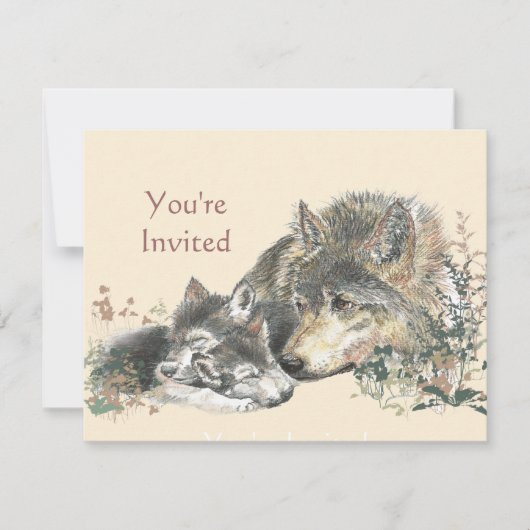 Invitation Joyeux Anniversaire Wolf & Animaux d'enfants (Devant)