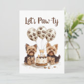 Invitation Joyeux anniversaire Yorkie Chien (Debout devant)