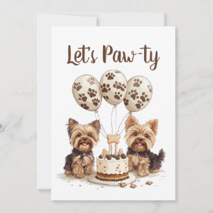Invitation Joyeux anniversaire Yorkie Chien