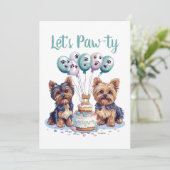 Invitation Joyeux anniversaire Yorkie Chien (Debout devant)