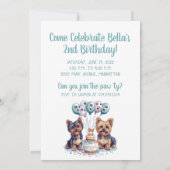 Invitation Joyeux anniversaire Yorkie Chien (Dos)