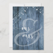 Invitation Joyeux après avec Rustic Blue Wood & Lights (Dos)