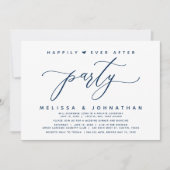 Invitation Joyeux Après La Fête, Dîner Mariage Bleu Marine (Devant)