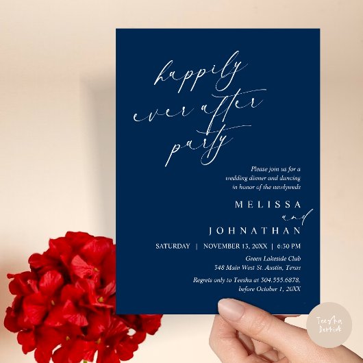 Invitation Joyeux Après La Fête, Dîner Mariage Elopement