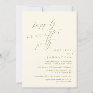 Invitation Joyeux Après La Fête, Dîner Mariage Elopement