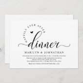 Invitation Joyeux Après La Fête, Dîner Mariage Elopement (Devant / Derrière)