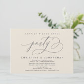 Invitation Joyeux Après La Fête, Dîner Mariage Moderne (Debout devant)