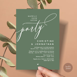 Invitation Joyeux Après La Fête, Dîner Mariage Moderne