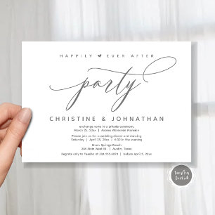 Invitation Joyeux Après La Fête, Dîner Mariage Moderne