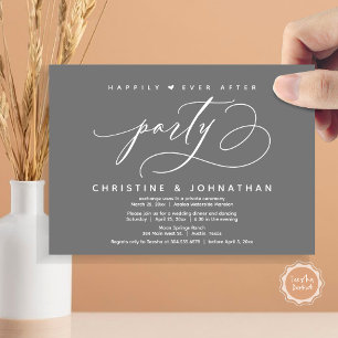 Invitation Joyeux Après La Fête, Dîner Mariage Moderne