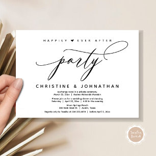 Invitation Joyeux Après La Fête, Dîner Mariage Moderne