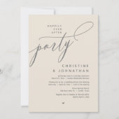 Invitation Joyeux Après La Fête, Dîner Mariage Moderne (Devant)