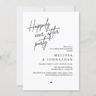 Invitation Joyeux Après La Fête, Dîner Mariage Moderne