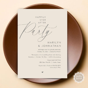 Invitation Joyeux Après La Fête, Dîner Mariage Romantique
