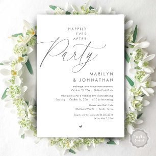 Invitation Joyeux Après La Fête, Dîner Mariage Romantique