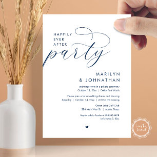 Invitation Joyeux Après La Fête, Dîner Mariage Romantique