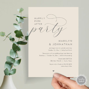 Invitation Joyeux Après La Fête, Dîner Mariage Romantique