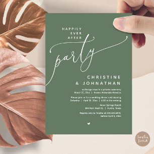 Invitation Joyeux Après La Fête, Dîner Mariage Romantique