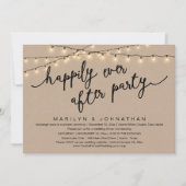 Invitation Joyeux Après La Fête, Dîner Rustique Mariage (Devant)