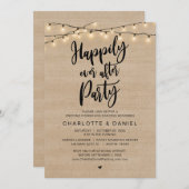 Invitation Joyeux Après La Fête, Dîner Rustique Mariage (Devant / Derrière)