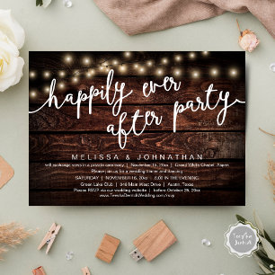 Invitation Joyeux Après La Fête, Dîner Rustique Mariage