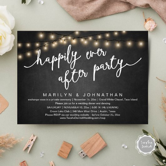 Invitation Joyeux Après La Fête, Dîner Rustique Mariage