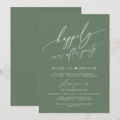 Invitation Joyeux Après La Fête, La Sage, L'Elopement Mariage (Devant / Derrière)