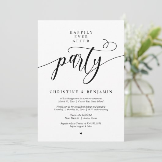 Invitation Joyeux Après La Fête, Script Moderne (Debout devant)