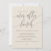 Invitation Joyeux après le déjeuner Mariage, en Crème gris (Devant)
