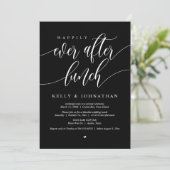 Invitation Joyeux après le déjeuner Mariage, en Noir Classiqu (Debout devant)