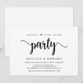 Invitation Joyeux après-party rustique, mariage en fuite (Devant / Derrière)