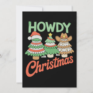Invitation Joyeux Arbre de Noël Cowboy Occidental Gâteaux Xma