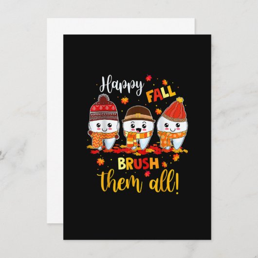 Invitation Joyeux Automne Brossez Les Tous Équipe De Dentiste (Devant / Derrière)