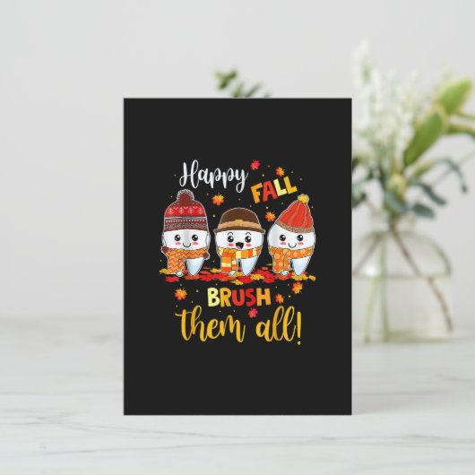 Invitation Joyeux Automne Brossez Les Tous Équipe De Dentiste (Debout devant)