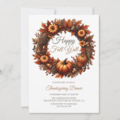 Invitation Joyeux automne Y'all Thanksgiving Diner Party (Devant)