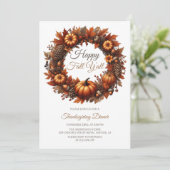 Invitation Joyeux automne Y'all Thanksgiving Diner Party (Debout devant)