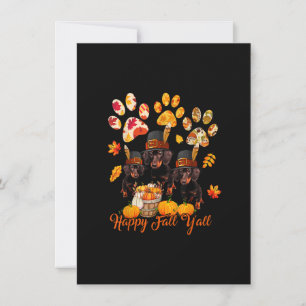 Invitation Joyeux automne Y'all Thanksgiving Trois Dachshund