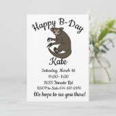 Invitation Joyeux B-day Aye aye Lemur (Debout devant)